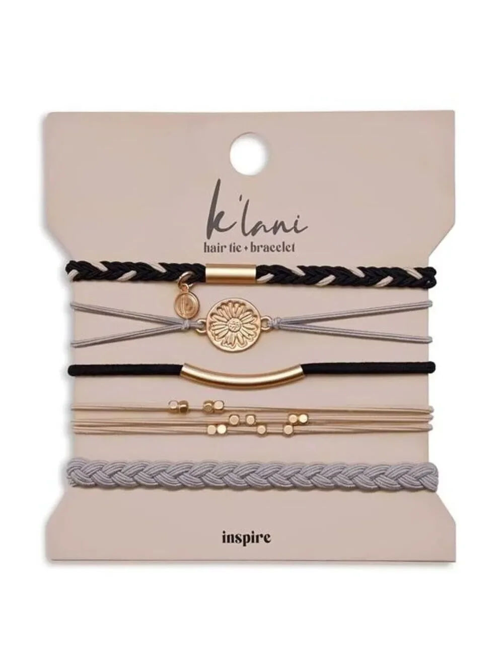 Womens hair tie bracelet set elastic no crease ponytail holder stylish jewelry g